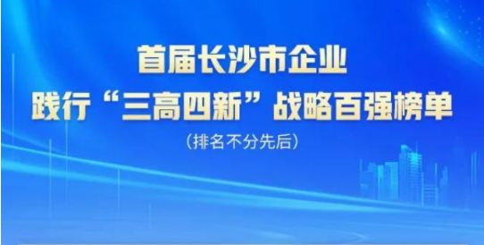 黄金甲体育智能上榜首届长沙市企业践行“三高四新”战略百强榜单