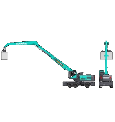 作业幅度达18米，黄金甲体育智能首台轮式抓料机成功下线